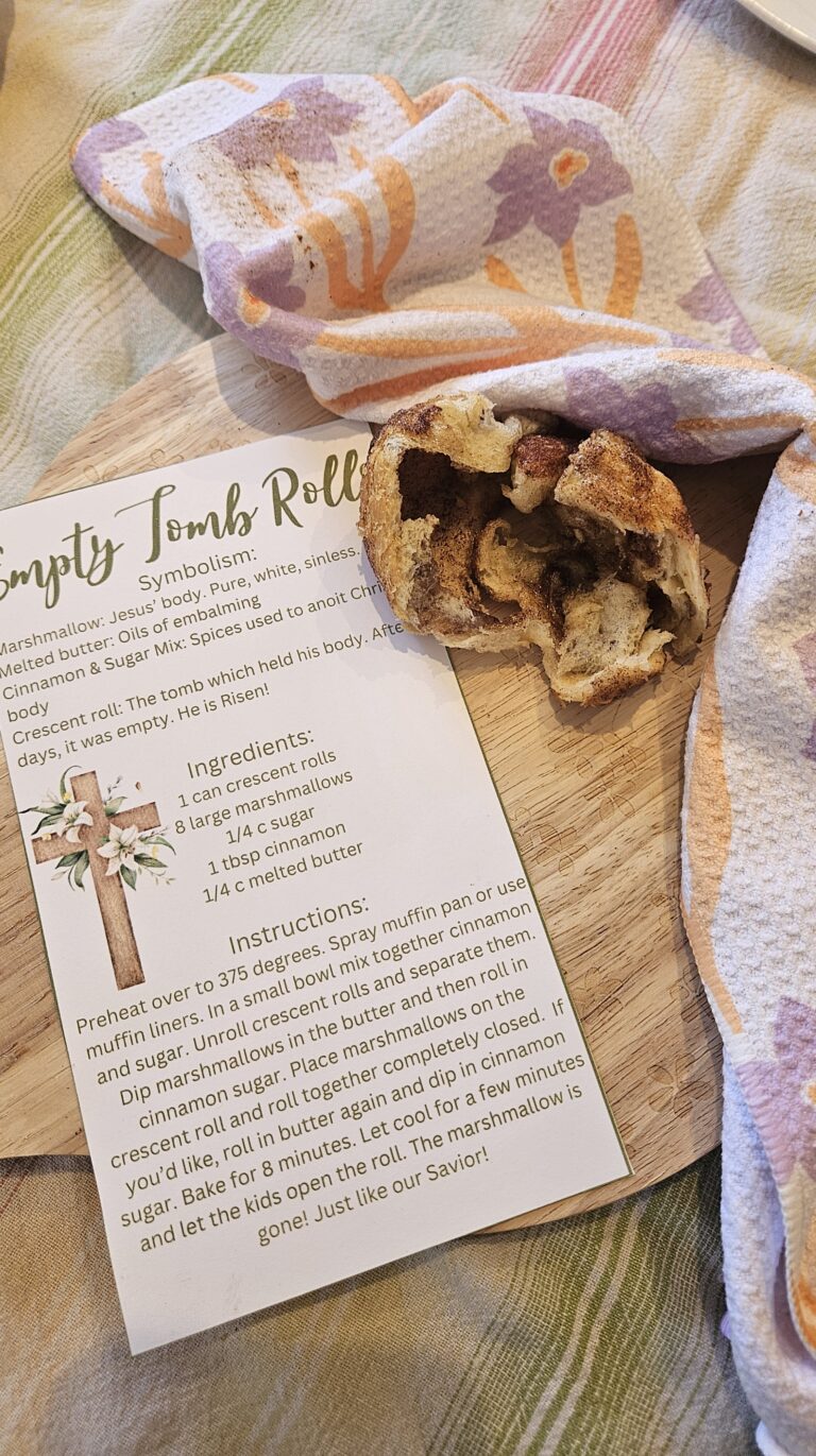 Empty Tomb Rolls Recipe Card