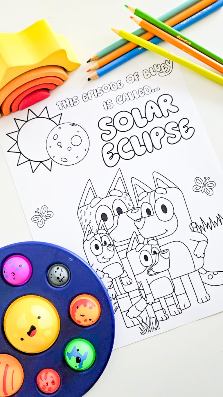 Bluey Solar Eclipse Coloring Page