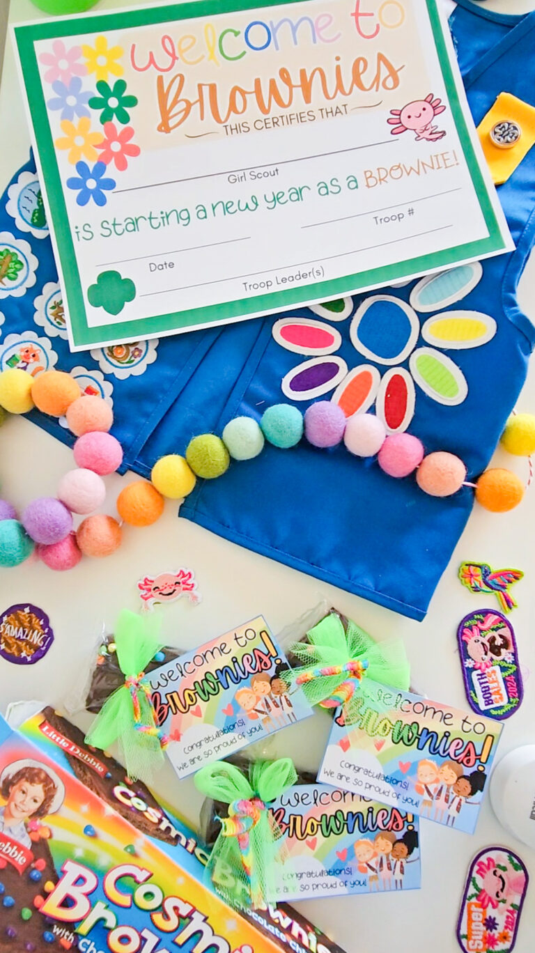 Girl Scout Bridging Ceremony Certificate for Brownies & snack printable FREE