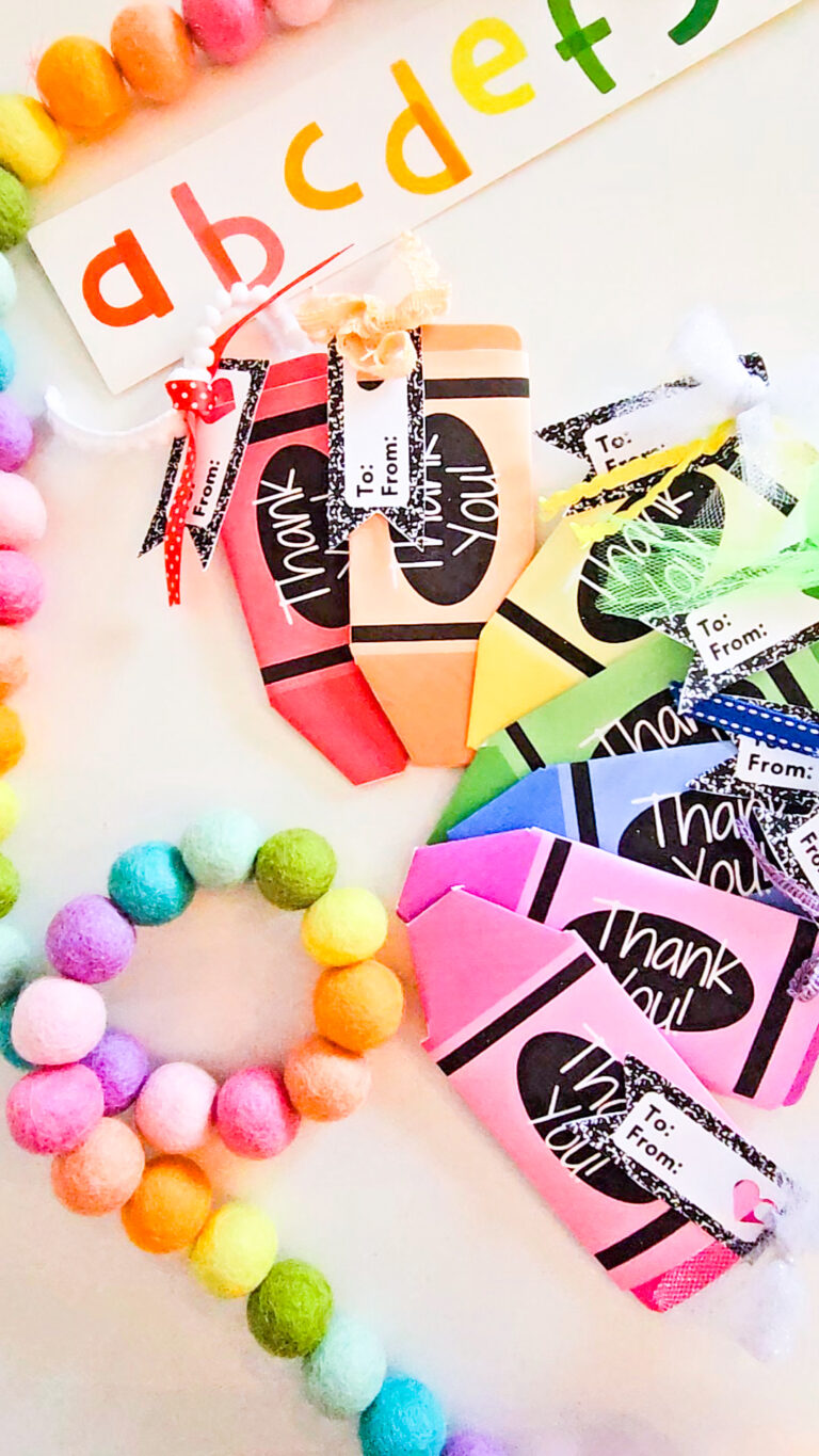 Crayon Thank You Gift Card Holder FREE printable