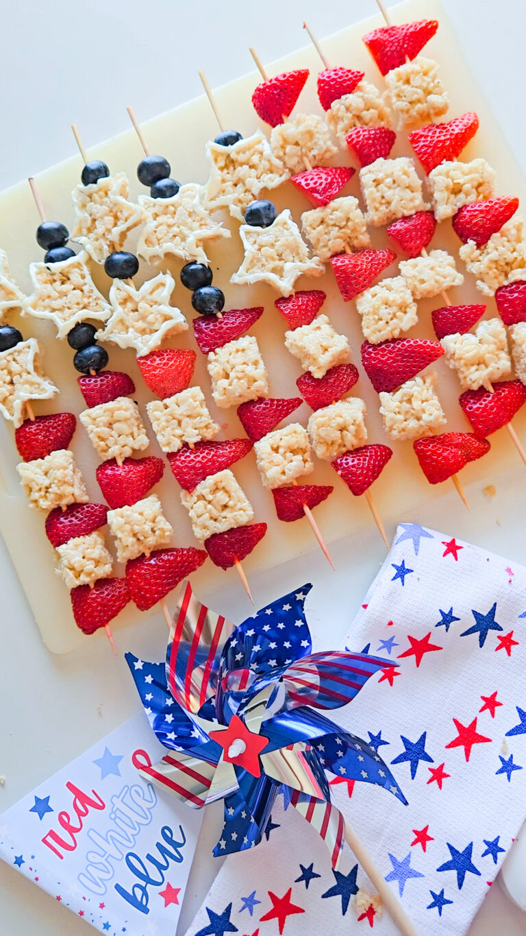 Rice Krispie Flag Kabobs