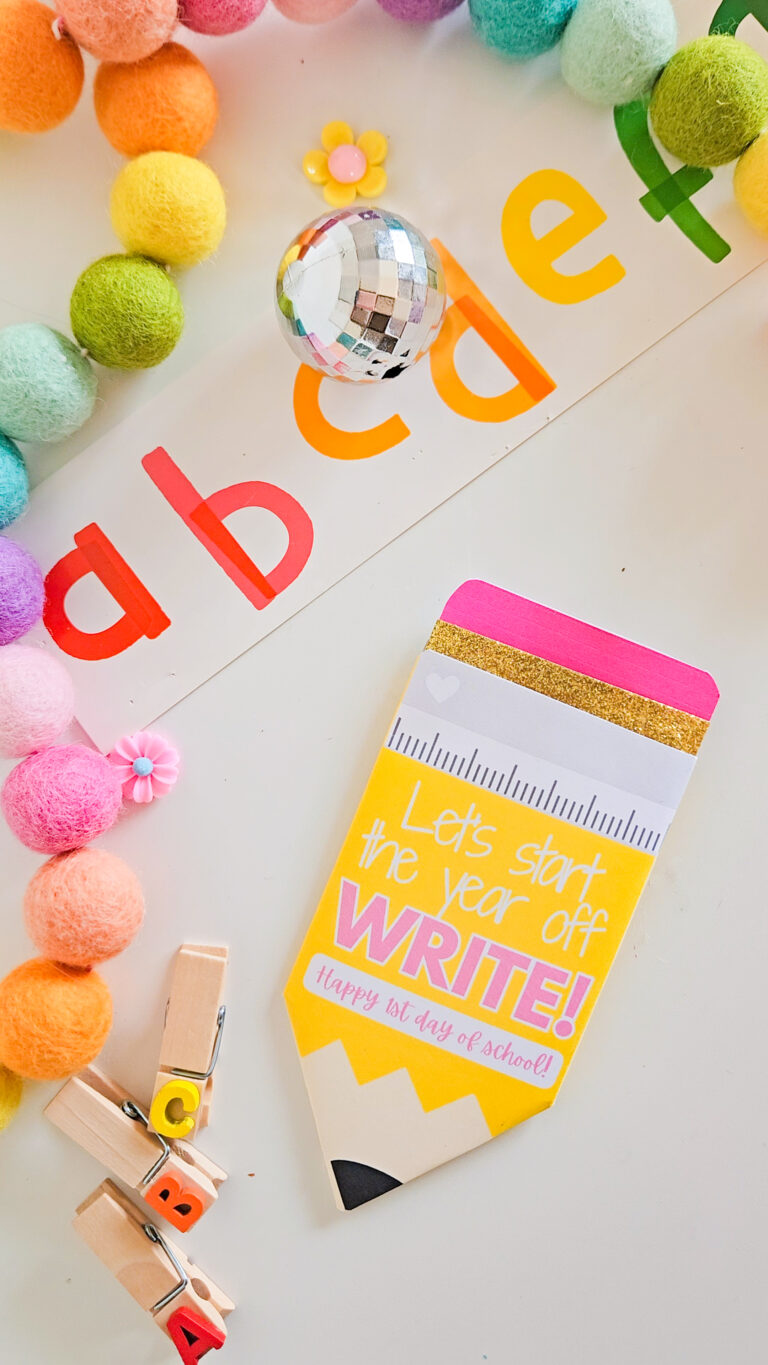1st Day of School Gift Card Holder printable