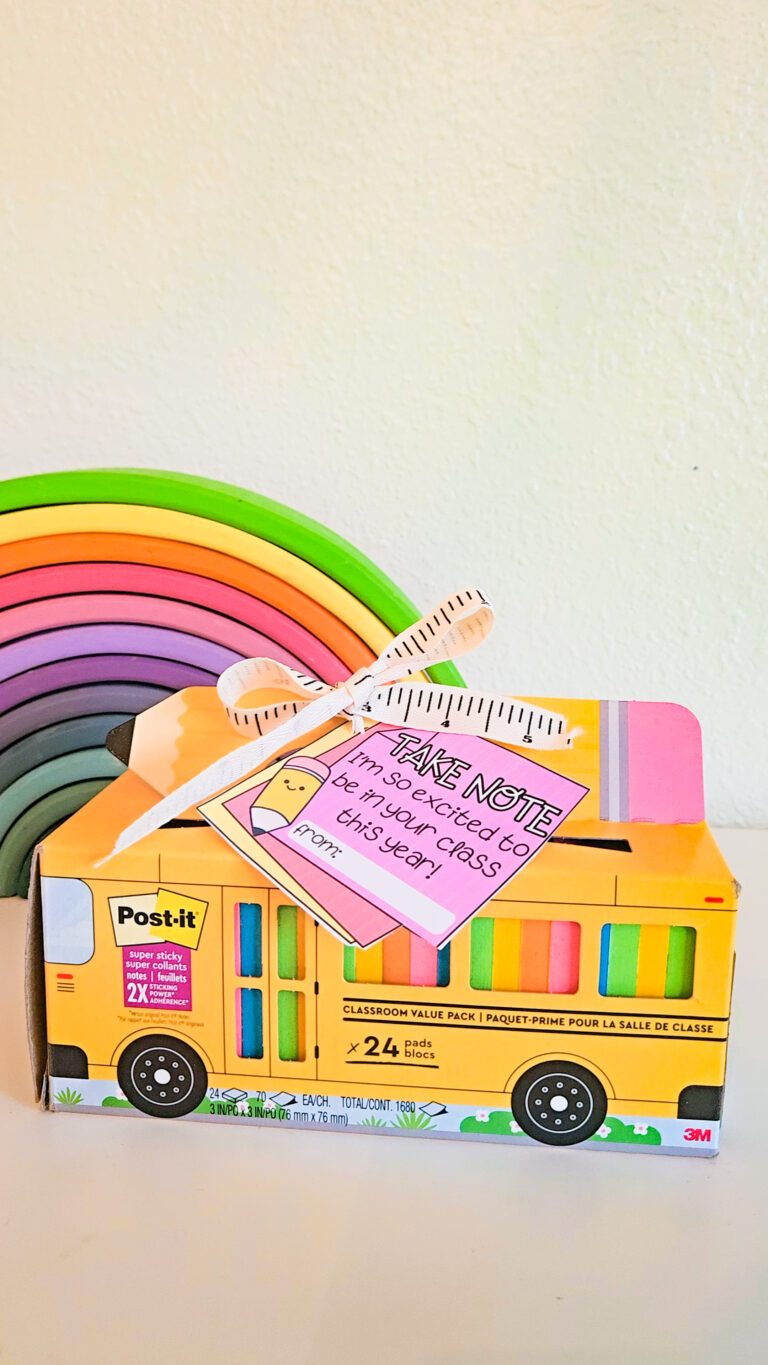 Back to School Bus Post It Gift Idea