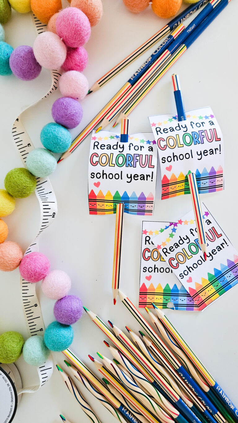 Rainbow pencil class gift idea