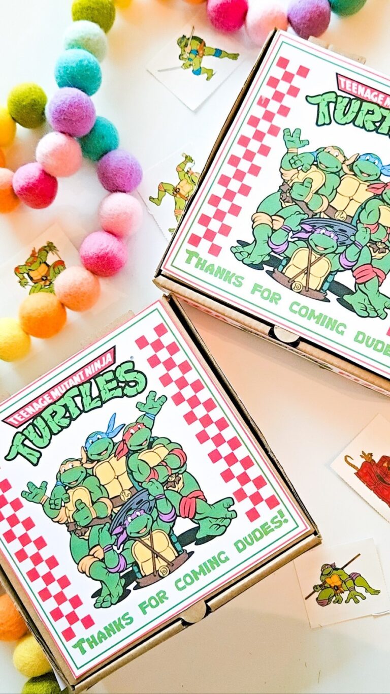 TMNT Party Favor FREE printable pizza label