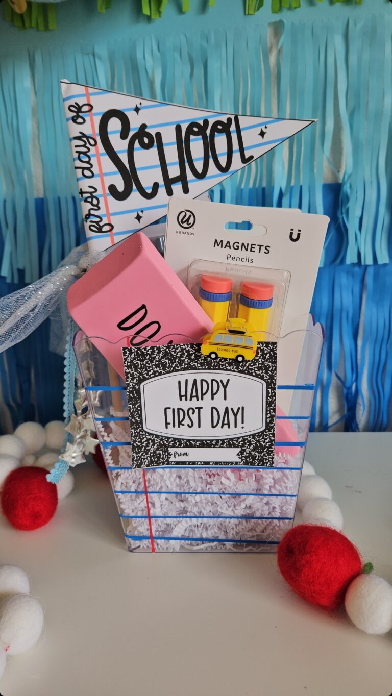 Notebook Paper Themed Basket